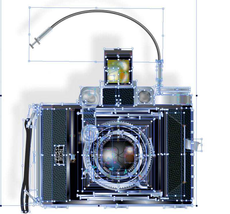 Graphic of a camera being measured using Canvis graphic design software. | Canvas GFX 